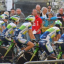 Próby kolarskie na Placu Katedralnym w Pistoi