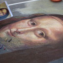 Pan malarz na chodniku