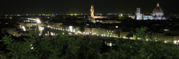Piazzale Michelangelo wieczorową porą