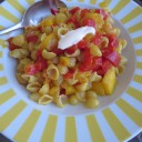 Viva la pasta!, cz.67, Muszelki z papryką, mango i kurkumą