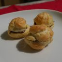 Bignè mignon (mini ptysie) z kremem orzechowym