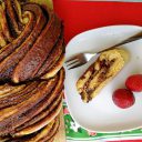 Warkocz kukurydziany z kremem orzechowym