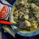 Rigatoni z porem w śmietanie