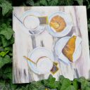 Ostatnia kawa przed pandemią uwieczniona na płótnie